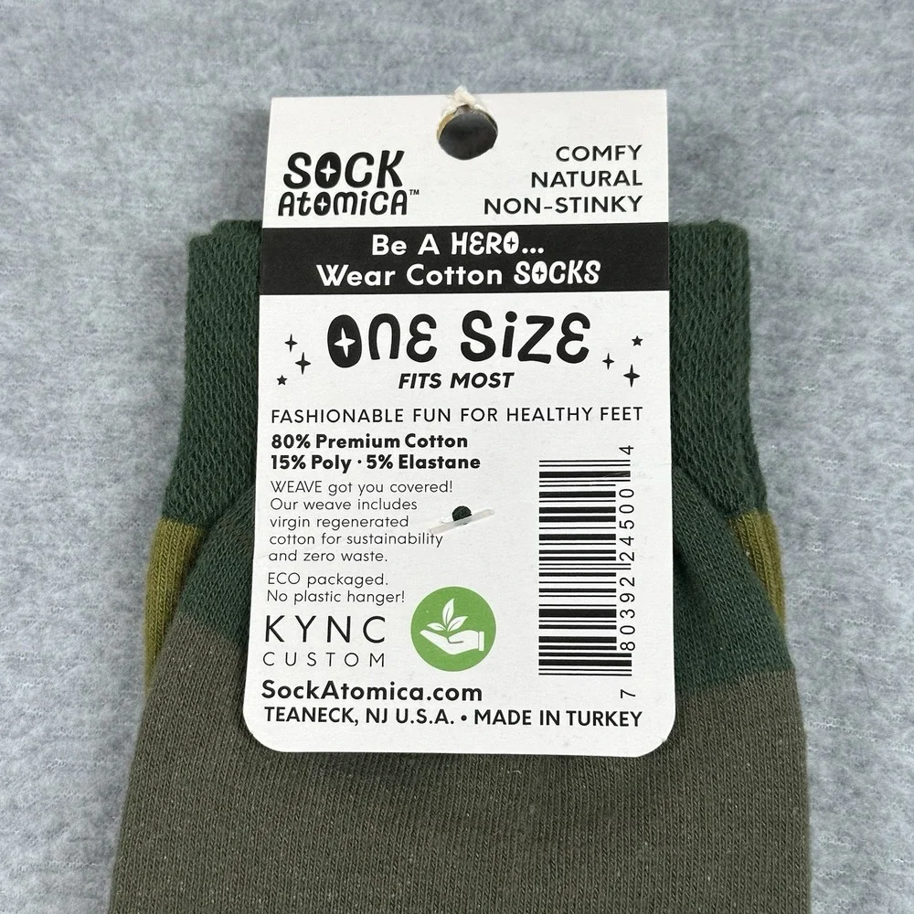 Socks Atomica Socks Adult Soldier Camouflage‎ Green One Size Fits Most